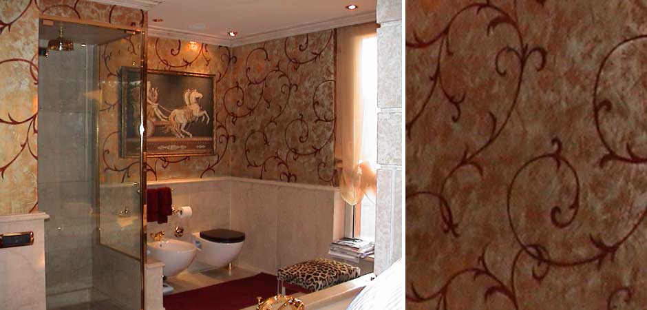 Pareti oro con decori casa privata - Mattavelli